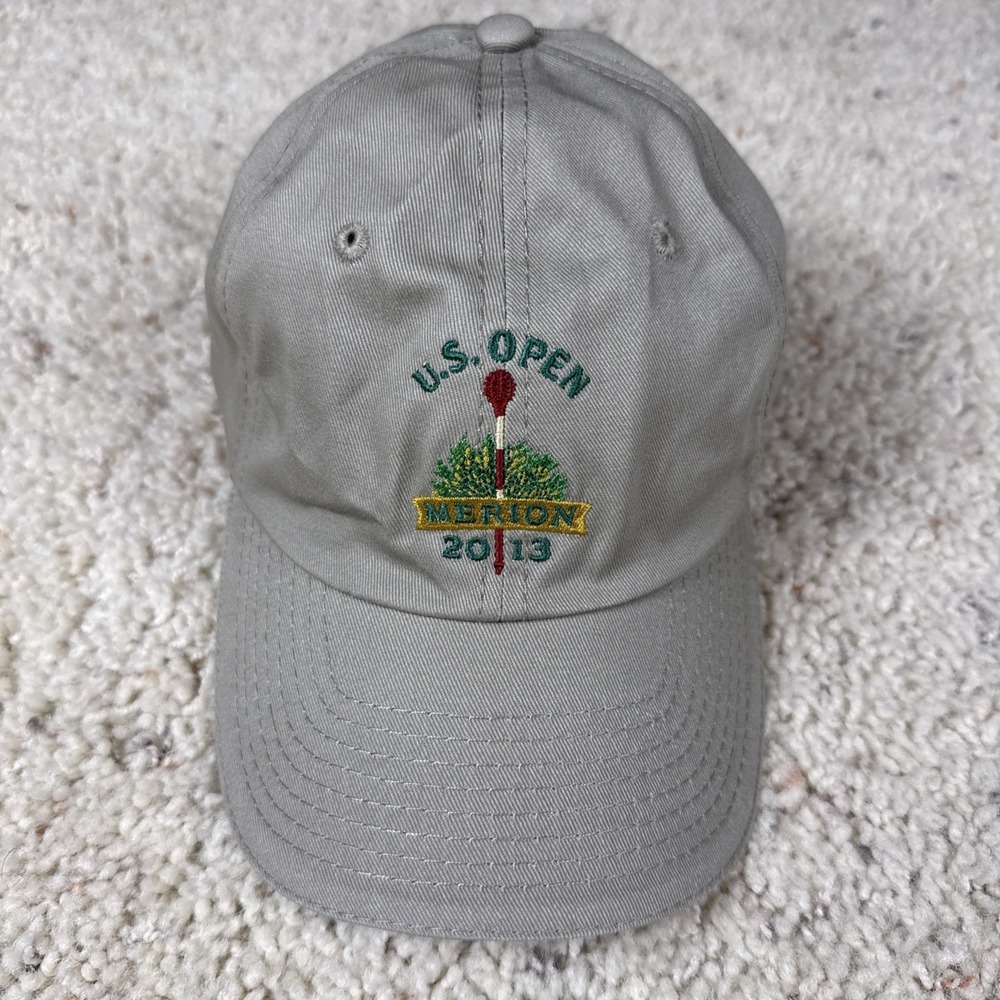 U.S. Open Merion 2013 PGA Official Khaki Golf Hat Adjustable Strap Great Cond.‎